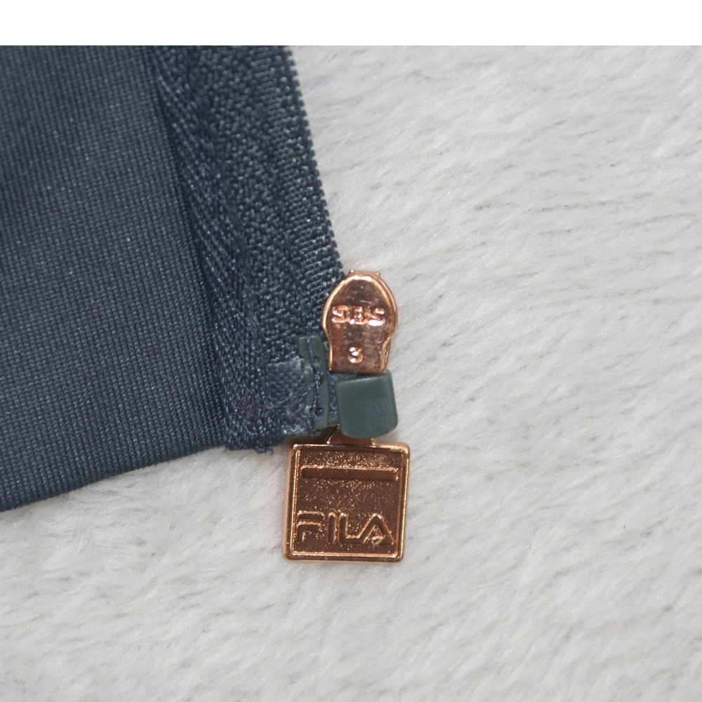 Fila Women Gray Full Zip Track Jacket Rose Gold Accents Thumbholes Small - Picture 11 of 14